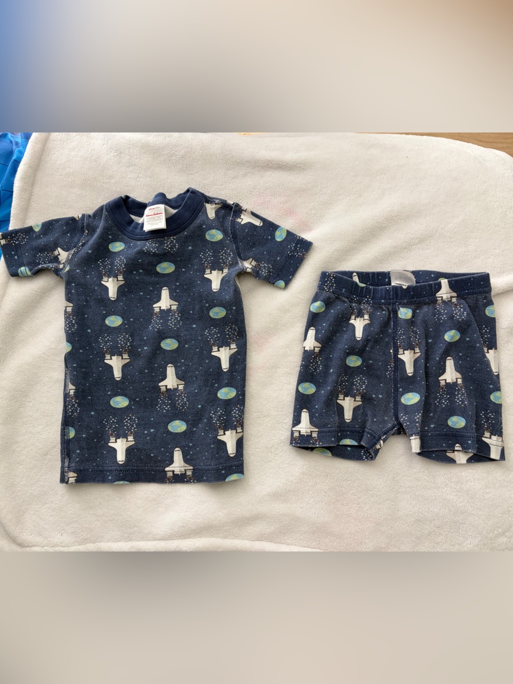 Hanna Andersson Navy Blue Space Shuttle Pajama Set